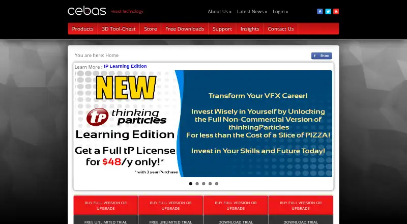 The finalRender homepage