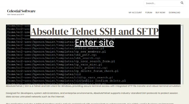 The AbsoluteTelnet homepage