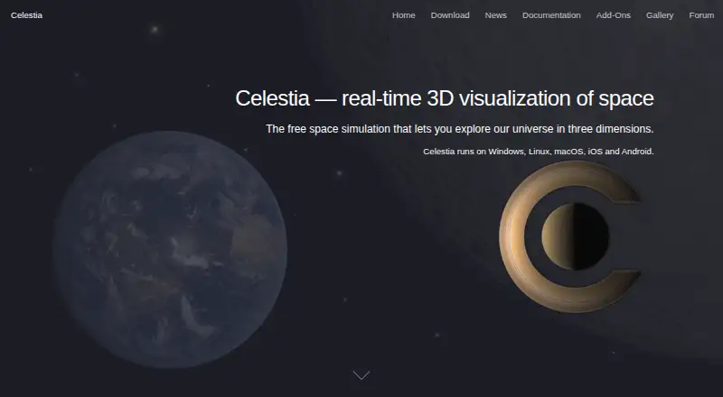 The Celestia homepage