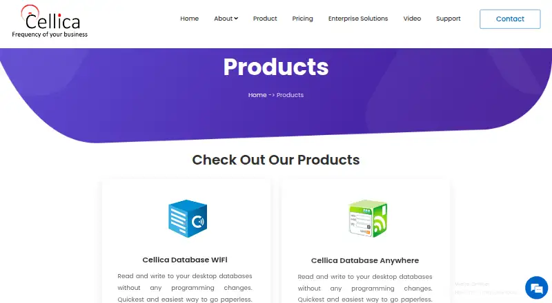 The Cellica Database homepage