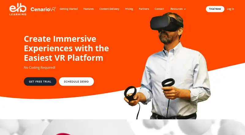 The CenarioVR homepage