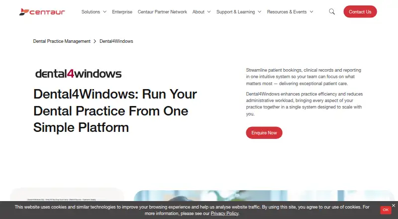 The Dental4Windows homepage