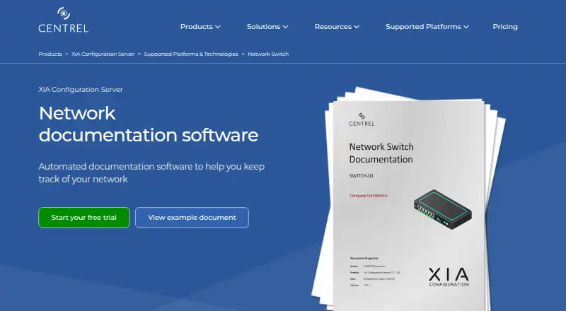 The XIA Configuration homepage