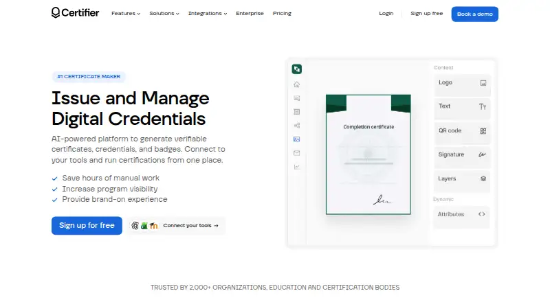The Certifier homepage