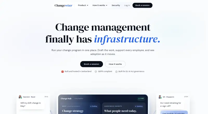 The Changewiser homepage
