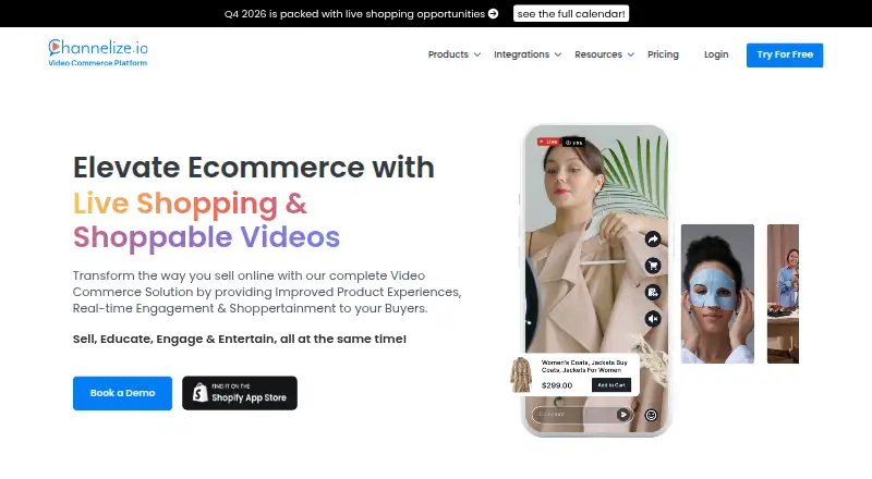 The Channelize homepage