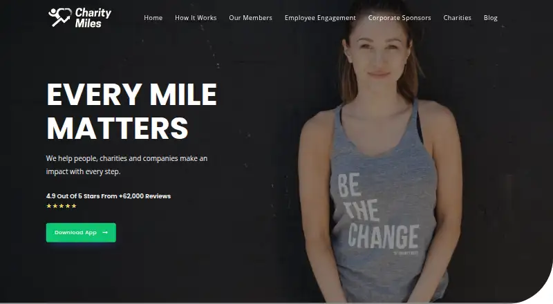 The Charity Miles homepage