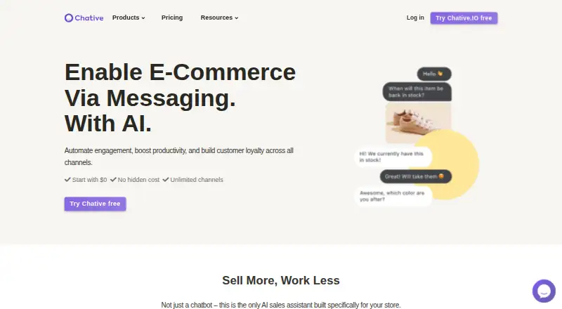 The Chative homepage