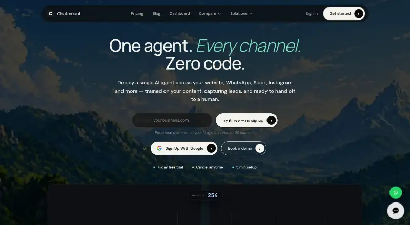 The Chatmount homepage