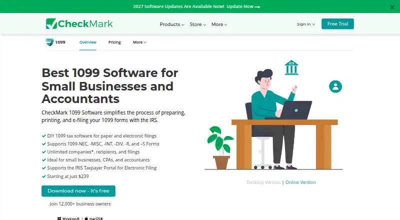The CheckMark 1099 Software homepage