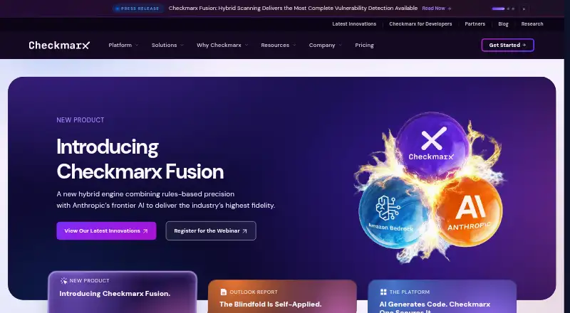 The Checkmarx SCA homepage