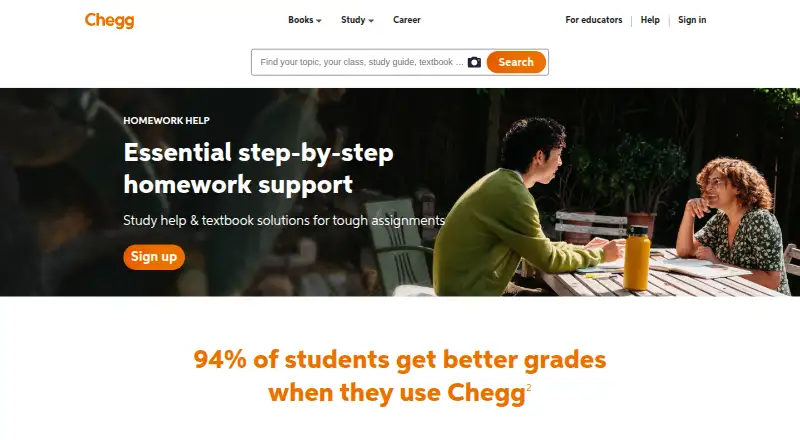 The Chegg Study homepage