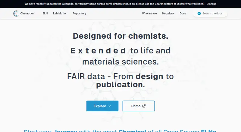 The Chemotion ELN homepage