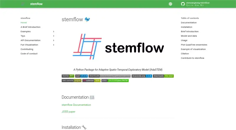 The stemflow homepage