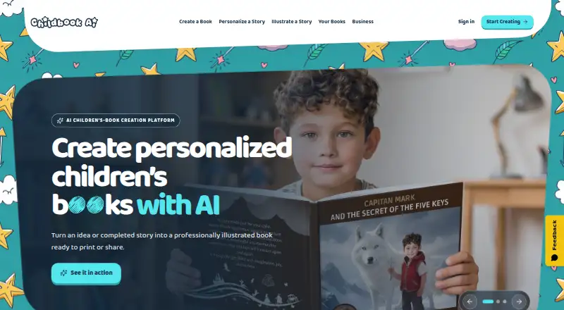 The Childbook.ai homepage