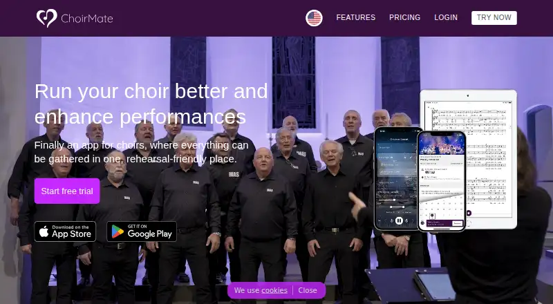 The ChoirMate homepage