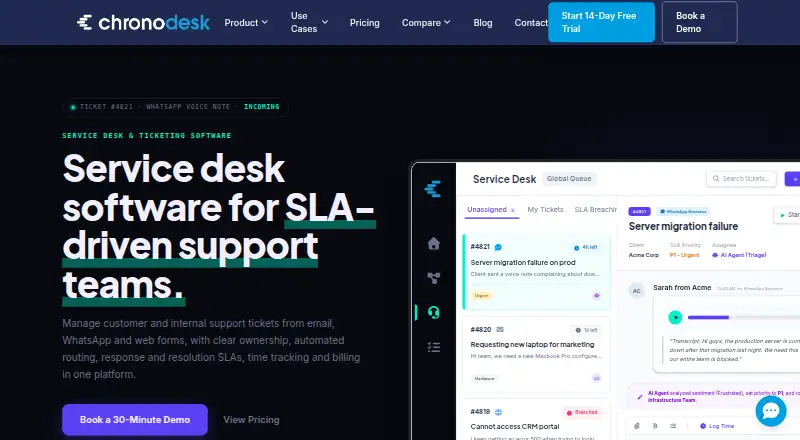 The Chronodesk homepage
