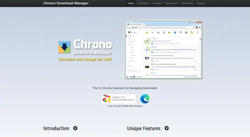 The Chrono Download Manager homepage