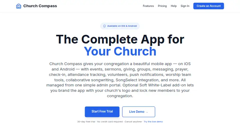 The Church Compass homepage