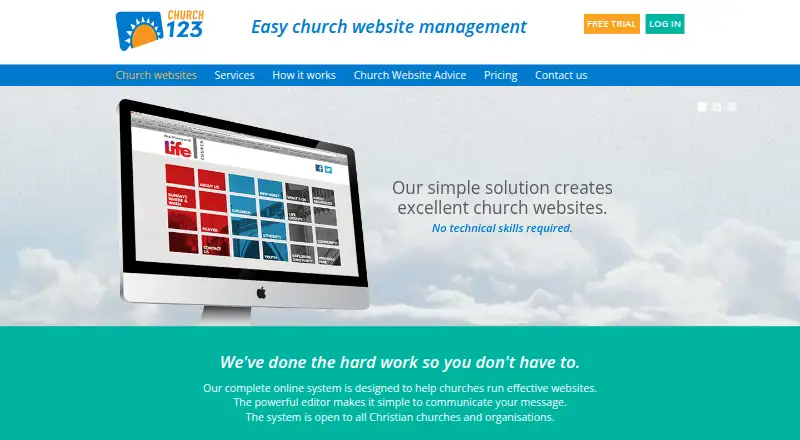 The Church123 homepage