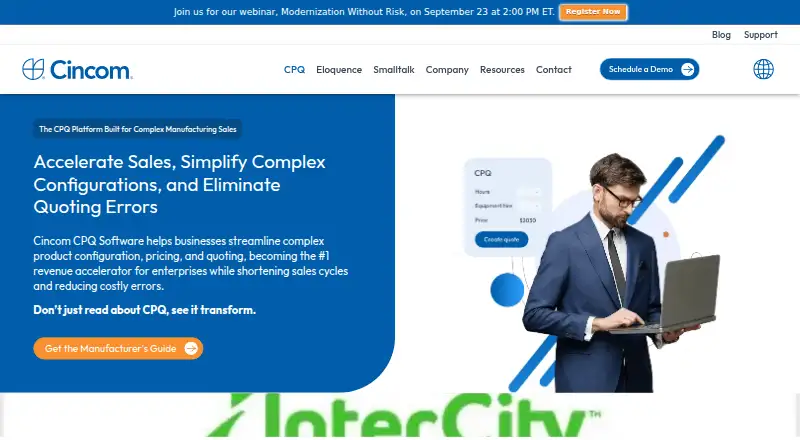 The Cincom CPQ homepage