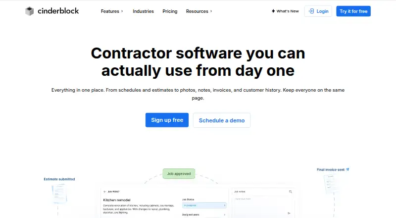 The Cinderblock homepage