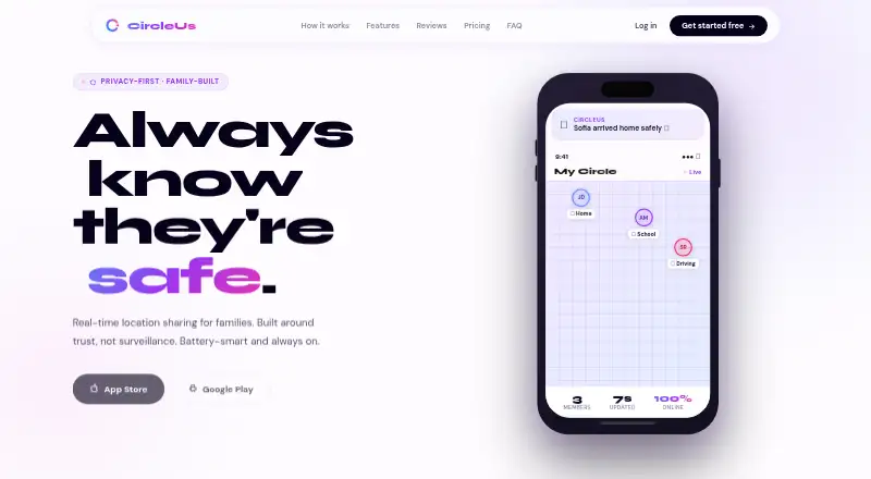 The CircleUs homepage