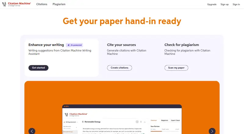 The Citation Machine homepage