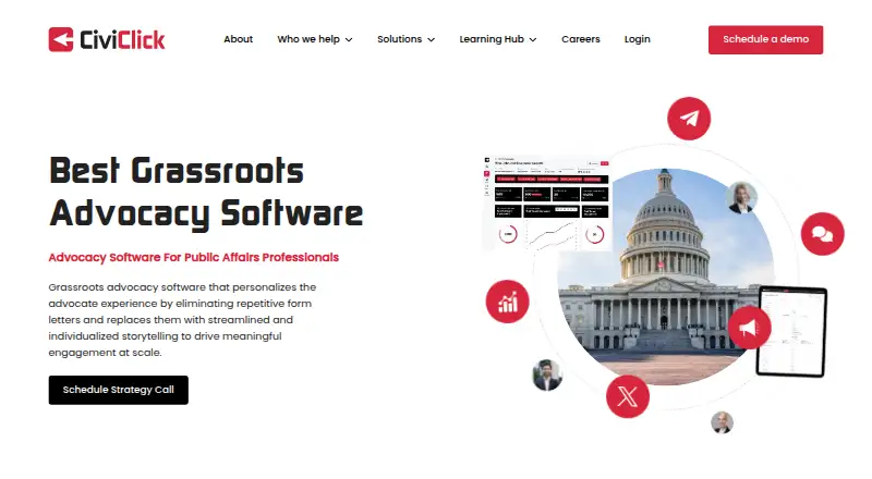 The CiviClick homepage