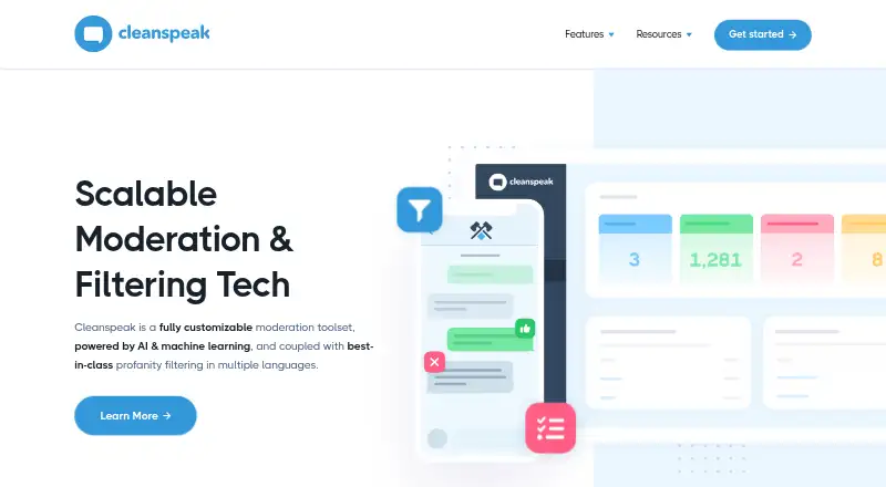 The CleanSpeak homepage