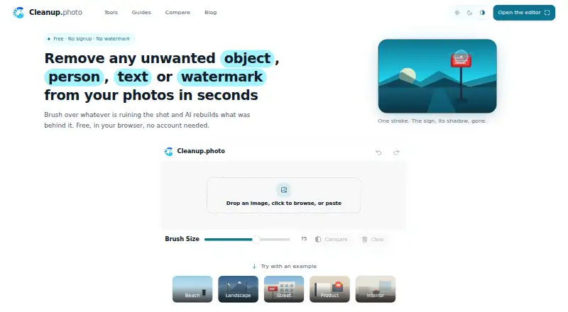 The Cleanup homepage