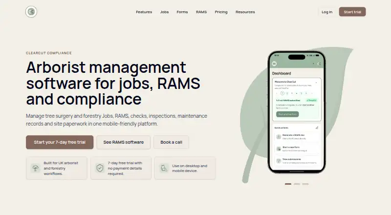 The ClearCut Compliance homepage