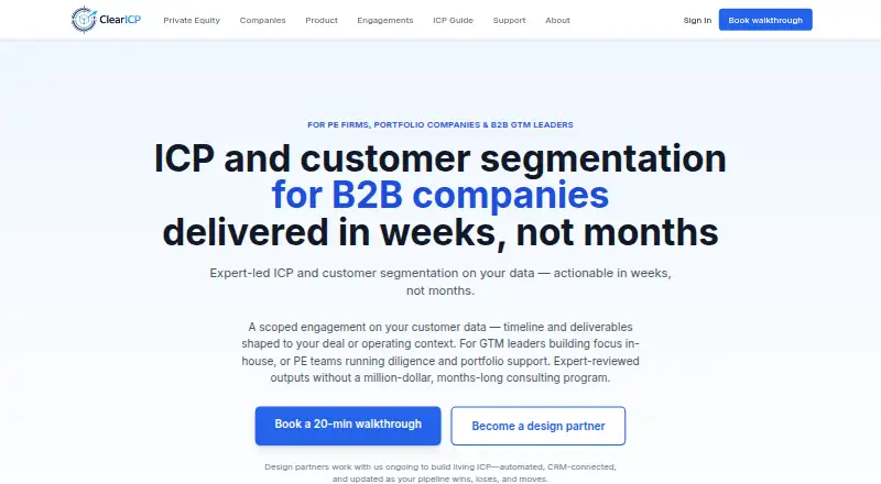The ClearICP homepage