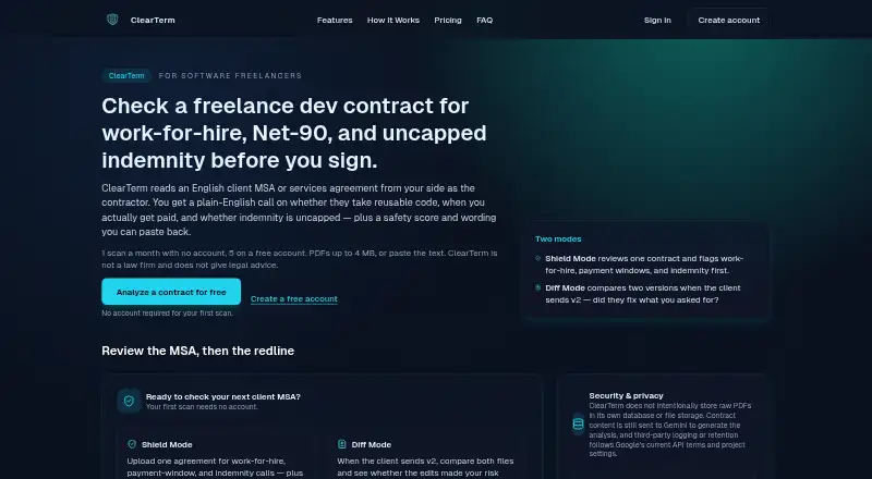 The ClearTerm homepage