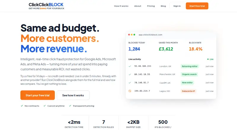 The ClickClickBlock homepage