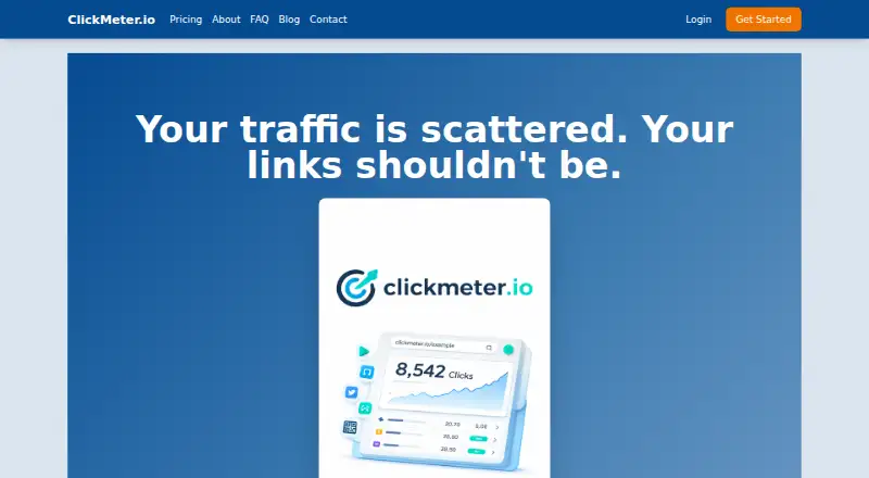 The ClickMeter.io homepage