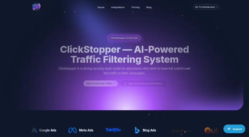 The ClickStopper homepage
