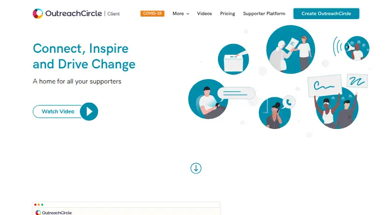 The OutreachCircle homepage