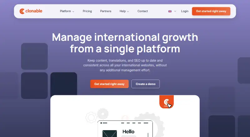 The Clonable homepage