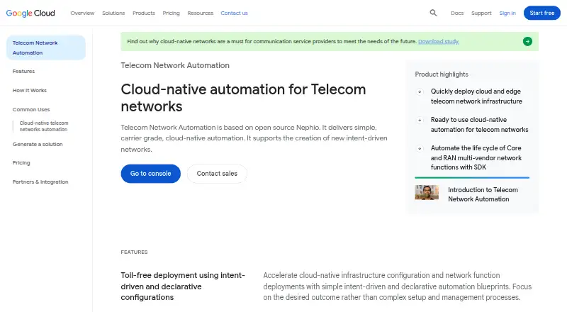 The Telecom Network Automation homepage