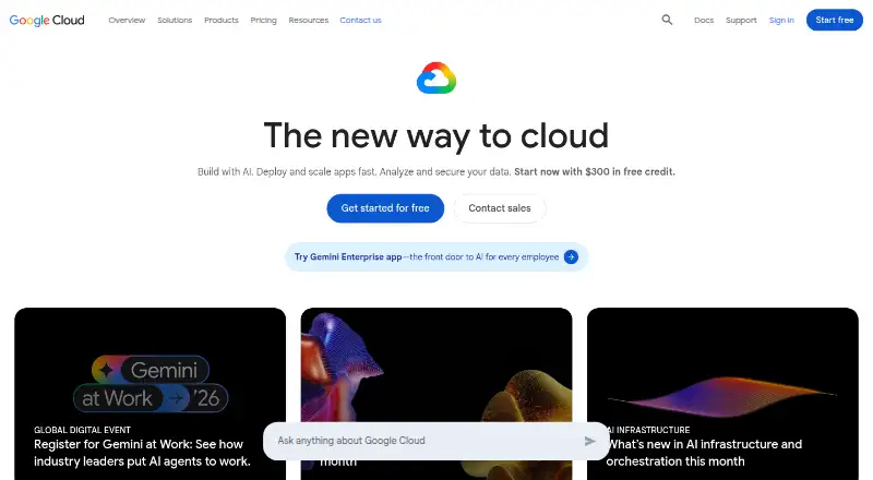 The Google Vertex AI Search homepage