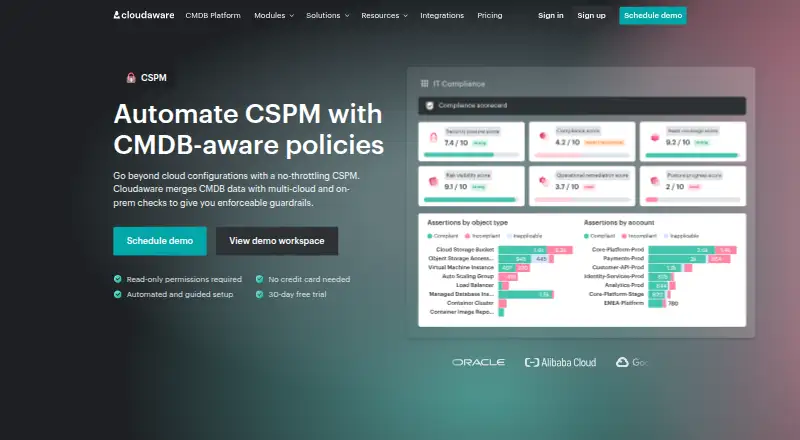 The Cloudaware CSPM homepage