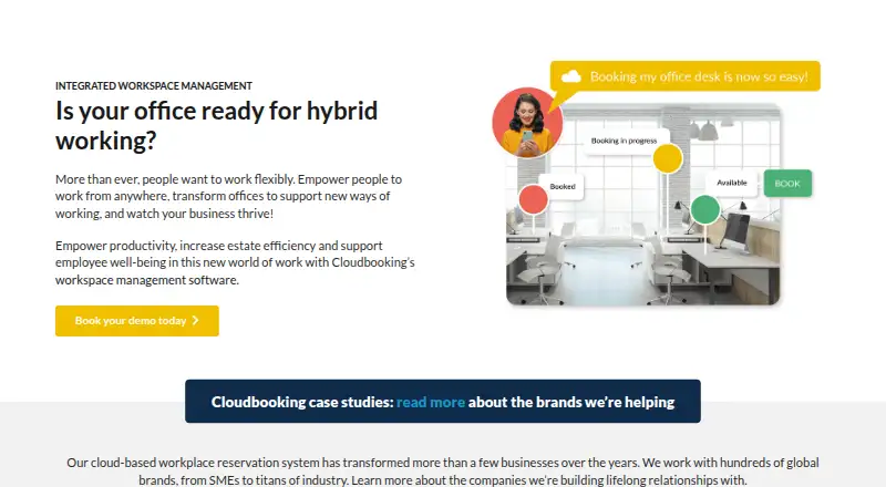 The Cloudbooking homepage
