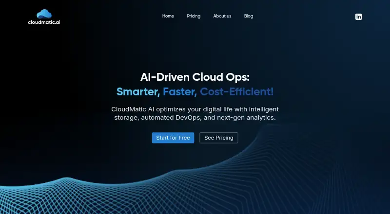 The CloudMatic AI homepage