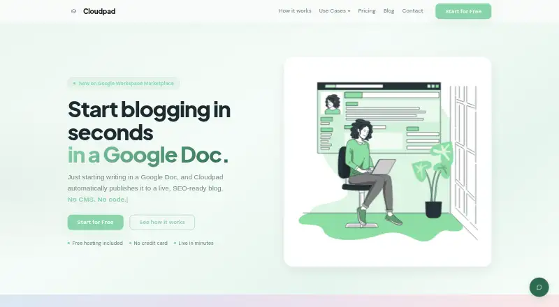 The Cloudpad homepage