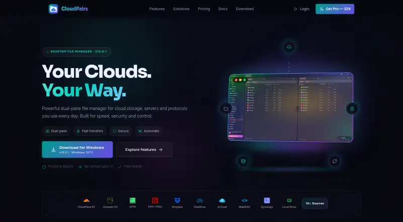 The CloudPairs homepage