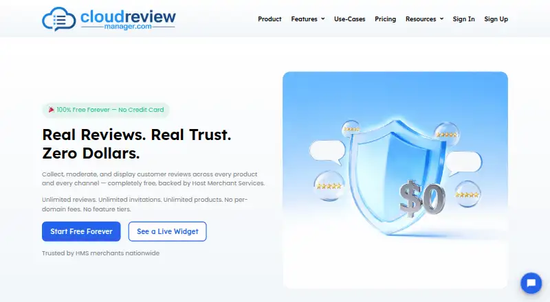 The Cloud Review Manager homepage