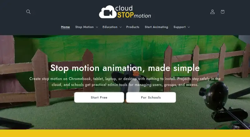 The Cloud Stop Motion homepage