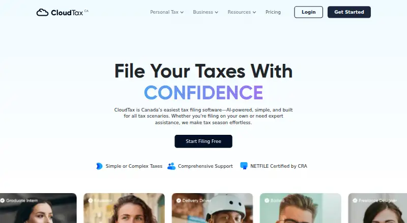 The CloudTax homepage