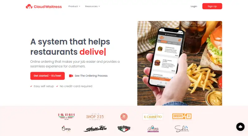 The CloudWaitress homepage